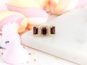 Bon Bon - Garnet Fern Tube Ring