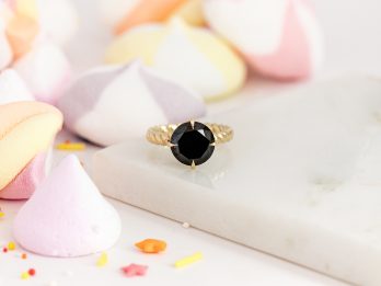 Liquorice Pop - Black Diamond Solitaire Ring