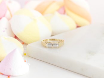 Butterscotch - Baguette Pinky Lab Diamond Ring