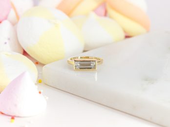 Candy Drip - White Diamond Baguette Pinky Ring