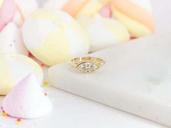 Lemon Fizz - Marquise Diamond Pinky Ring